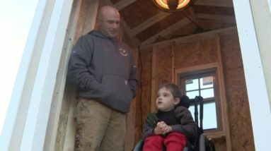 Rhode Island high school students build bus stop hut for young boy