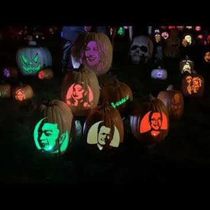 Tim Perry, a Rhode Island man who loves Halloween, carves pumpkins each year for all to see.