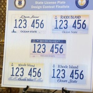 Rhode Island reveals finalists in state's license plate design contest.