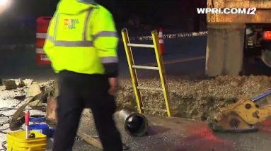 VIDEO NOW: Water main break that tied up traffic in Cranston