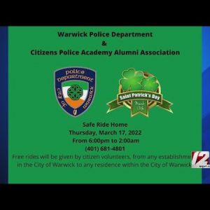 Warwick police promote free rides home on St. Patrick’s Day