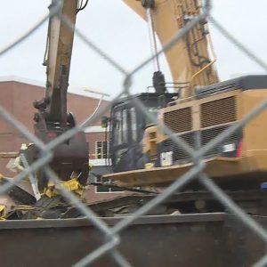 Attleboro High School demolition begins