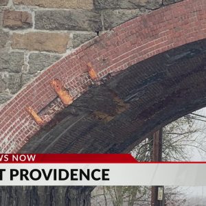 Bricks falling off railroad bridge in East Providence