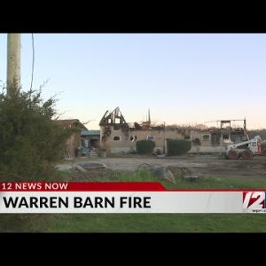 Crews respond to barn fire in Warren