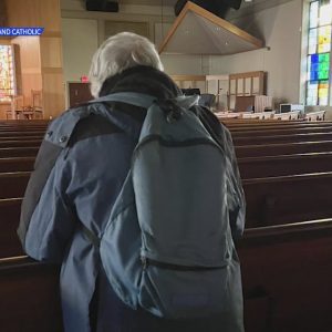 Retired priest bikes to RI churches to pray for peace in Ukraine