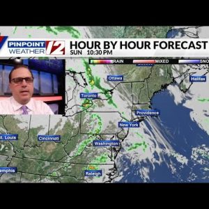 Weather Now:  Cooler with Clouds and Showers for Monday