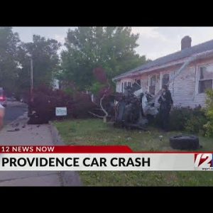 Car crashes through utility pole, then hits house