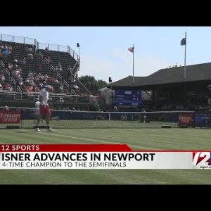 4-time champ Isner advances to semis in Newport HOF Open