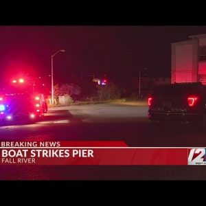 Boat crashes into pier in Fall River