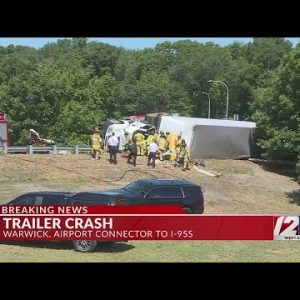I-95 on-ramp closed in Warwick due to tractor-trailer crash