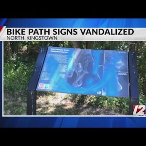 North Kingstown bike path signs vandalized with racist language, symbols