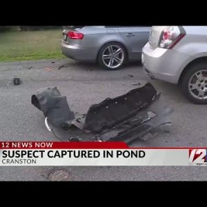 Police: Man crashed car, hid in Cranston pond to avoid arrest