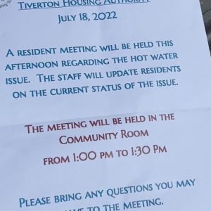 Residents at Tiverton Housing Authority going days without hot water