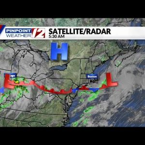 Weather Now: Sunny & Humid, Spotty Showers Today; Rainy Start to Week