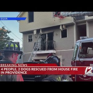 4 people, 2 dogs saved from burning Providence home