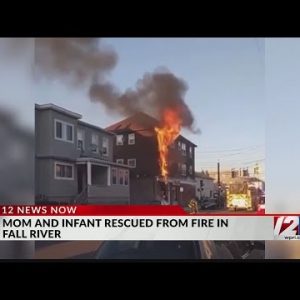 Mom, infant rescued from roof amid stairwell fire