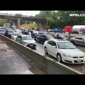 VIDEO NOW: Up-close look at flooding on 195 West