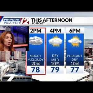 Weather Now: Still Muggy, but Drier Second Half of the Day
