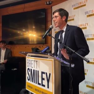 Brett Smiley delivers victory speech in race for Providence mayor