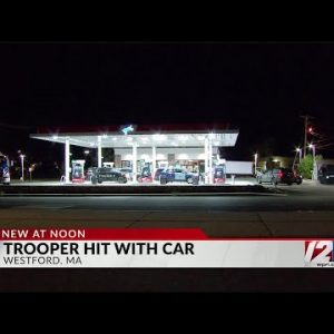 Man hits Mass. state trooper with car