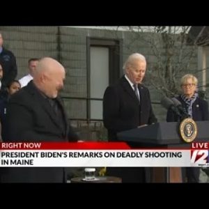 Biden visits Maine as community mourns 18 killed in shootings