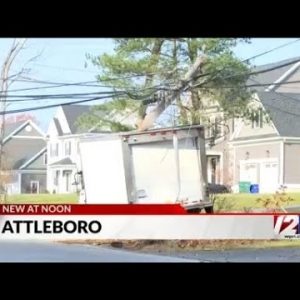 Truck slams into utility pole in Attleboro