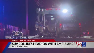 5 hurt after head-on crash involving ambulance in Foxboro